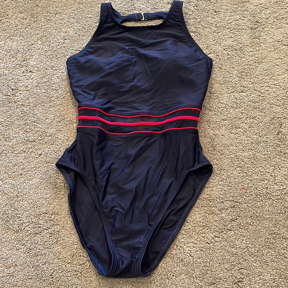 Anne Cole Collection Navy and Red One Piece Swimsuit